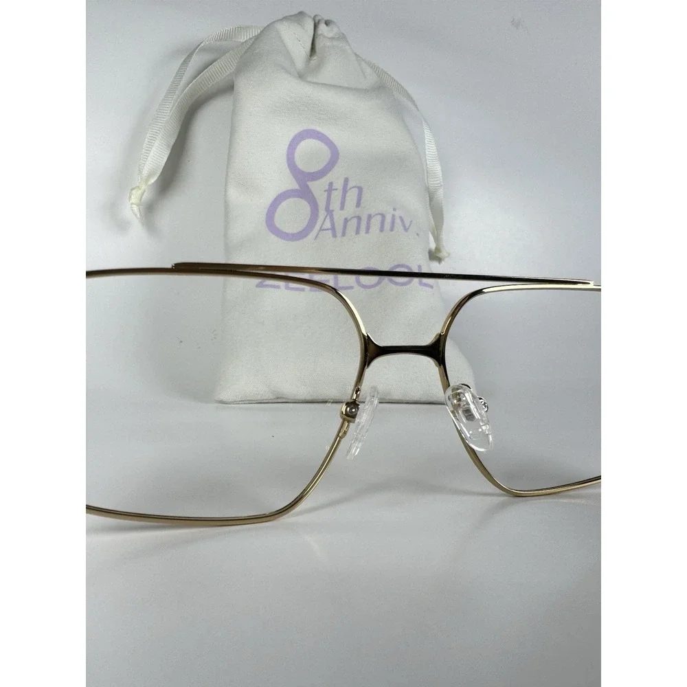 Zeelool Women's Sterling Gold Aviator Metal Eyeglass Frame‎